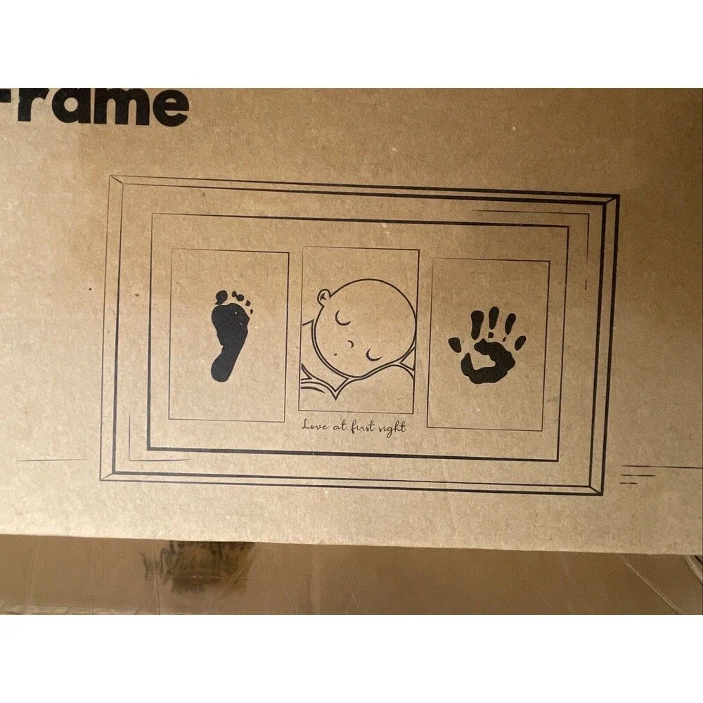KeaBabies Wood Frame Baby's Print Frame, Can Hold Photos and Hand/Foot 13x7.9